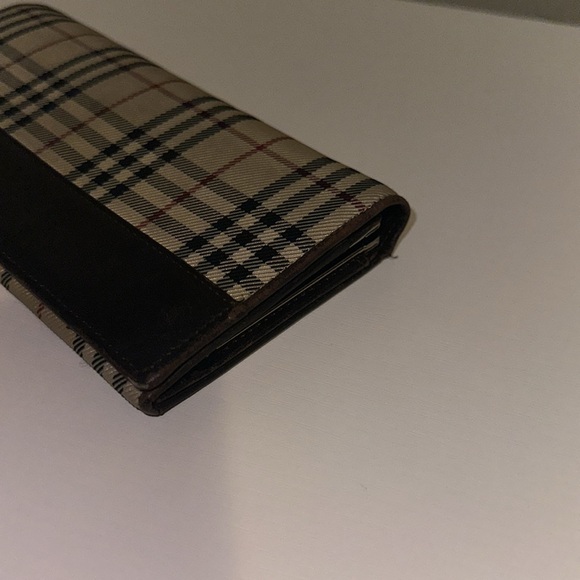 Burberry Novacheck Brown Leather Kiss-lock Bifold Wallet Preppy Luxury Wallet - Picture 8 of 11